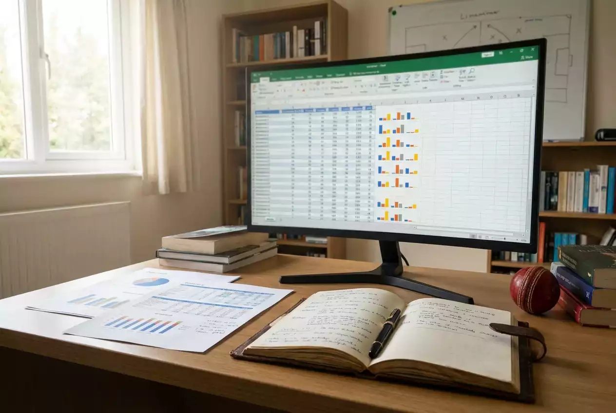 Cricket Wetten Strategie mit Datenanalyse und Notizen